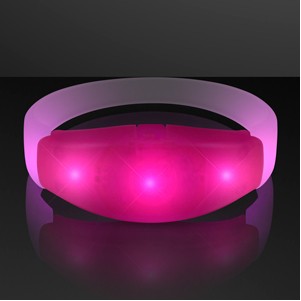 Pink LED Steady Illumination Stretch Bracelet - BLANK